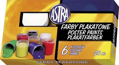 Farby plakatowe Astra kolor: mix 20 ml 6 kol. (301109001)