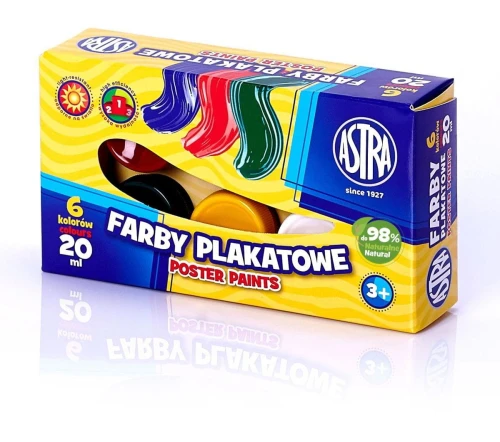 Farby plakatowe Astra kolor: mix 20 ml 6 kol. (301109001)