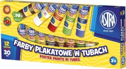 Farby plakatowe Astra kolor: mix 30 ml 12 kol. (83110901)