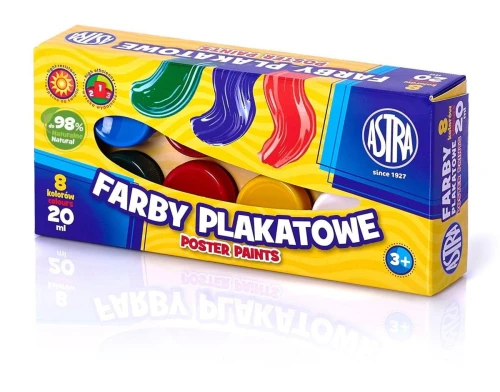 Farby plakatowe Astra kolor: mix 20 ml 8 kol. (83112903)