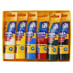 Farby plakatowe Astra w tubach kolor: mix 30 ml 6 kol. (83119900)