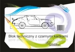 Blok techniczny Protos z czarnymi kartkami A4 CZARNY 10k