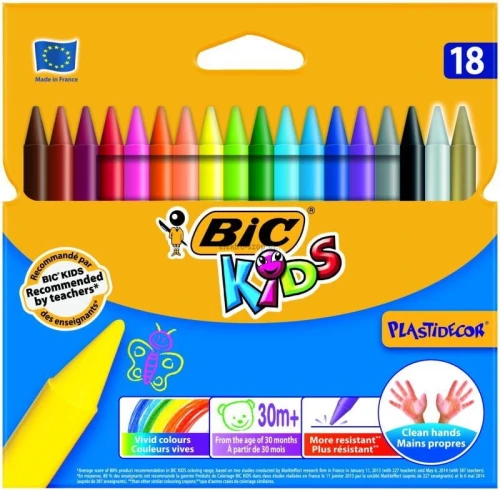 Kredki świecowe Bic Kids Plastidecor 18 kol 18 kol. (829771)