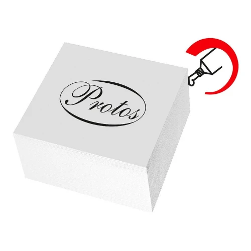 Kostka papierowa Protos klejona - biały 83 mm x 83 mm x 40 mm