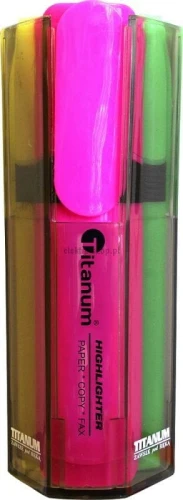 Zakreślacz Titanum Highlighter, mix 1,0-5,0 mm (CLC1190)