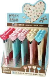 Długopisy automatyczne ABP87572 z serduszkami 0,5 mm niebieski wkład