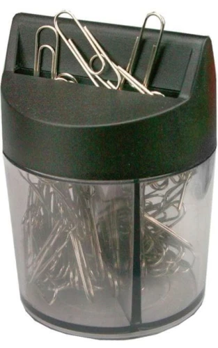 Spinacz okrągły Titanum srebrny w pudełku magnetycznym 28 mm 100 szt