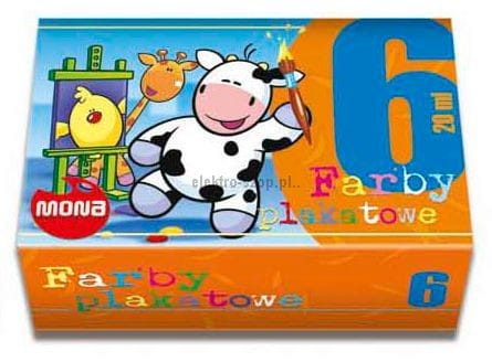 Farby plakatowe Mona kolor: mix 20 ml 6 kol.