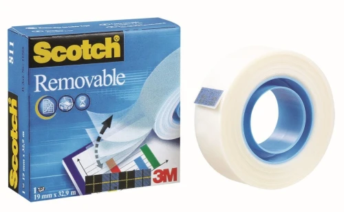 Taśma biurowa Scotch removable matowa 19 mm 32,9 m (810)