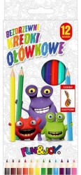 Kredki ołówkowe Fun&amp;Joy bezdrzewne sześciokątne 12 kol. 12 kol.