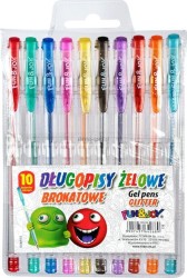Długopis żelowy Fun&amp;Joy brokatowy 10 kolorów (FJ-MR10)