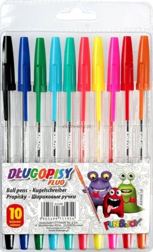 Komplet długopisów Titanum fluo 10 kolorów