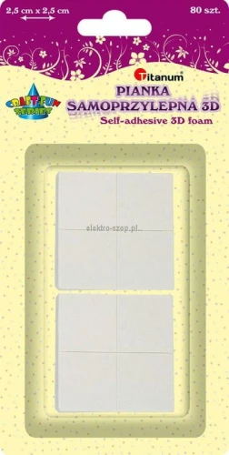 Plaster samoprzylepny Titanum Craft-Fun Series pianka 3D 25 mm x 25 mm (S006)