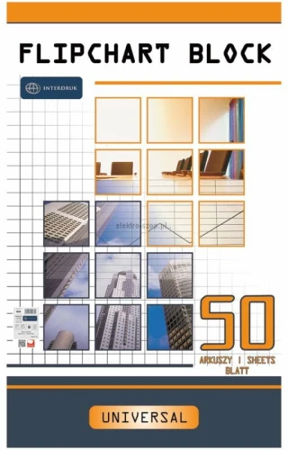 Blok do tablic flipchart Interdruk 50k. 70 g krata 1000 mm x 640 mm (FLI50#)