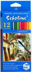 Kredki akwarelowe Scholine 12 kolorów z pędzelkiem