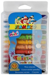 Kredki świecowe Twist-it Mini Flamingo 12 kolorów wykręcane