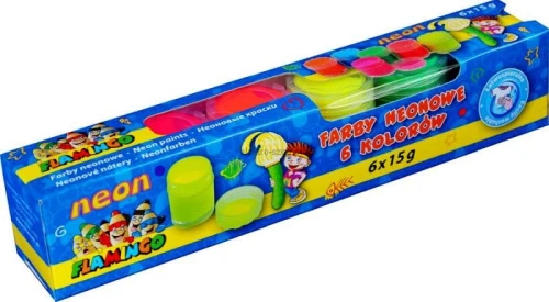 Farby plakatowe Flamingo neonowe kolor: mix 6 kol. (FP6N)
