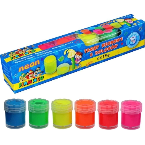 Farby plakatowe Flamingo neonowe kolor: mix 6 kol. (FP6N)