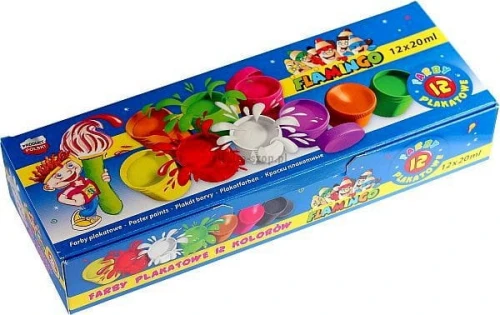 Farby plakatowe Flamingo 12 kolorów x 20ml