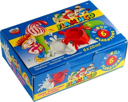 Farby plakatowe Flamingo 6 kolorów x 20ml