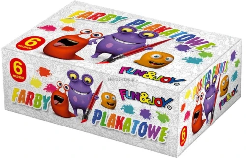 Farby plakatowe Fun&amp;Joy kolor: mix 20 ml 6 kol. (FJ-006)