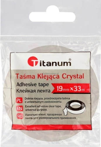 Taśma biurowa Titanum Crystal 19 mm 33 m