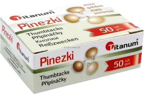 Pinezki Titanum złote 50 szt.