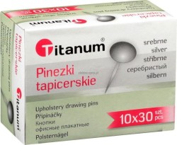Pinezki tapicerskie Titanum srebrne 30 szt.