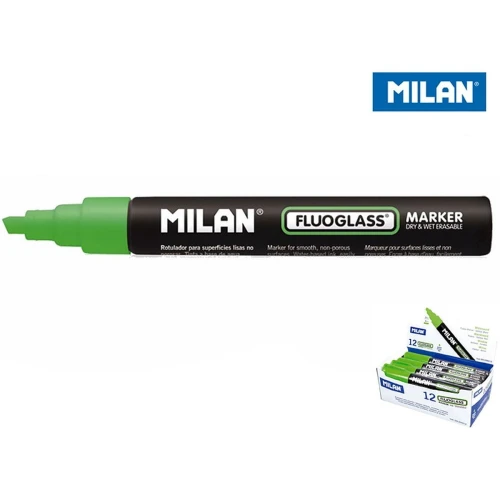 Marker specjalistyczny Milan do szyb fluo, zielony 2,0-4,0 mm ścięta końcówka (591096001)