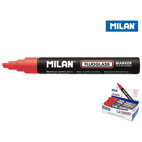 Marker specjalistyczny Milan do szyb fluo, czerwony 2,0-4,0 mm (591093001)
