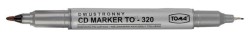 Marker do cd Toma dwustronny, czarny 0,5-0,8 mm (TO-320 3 2)