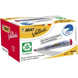 Marker suchościeralny Bic Velleda Ecolutions 1701, czerwony 1,5 mm okrągła końcówka (904939)