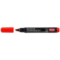 Marker permanentny Toma, czerwony ścięta końcówka