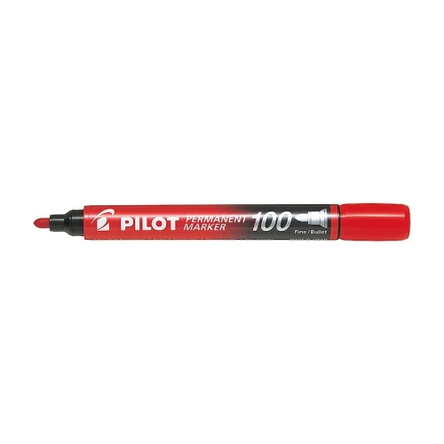 Marker permanentny Pilot markery, czerwony okrągła końcówka (SCA-100-R)