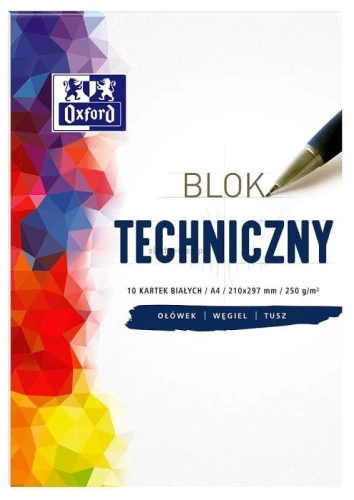 Blok techniczny Oxford Oxford A4 biały 250g 10k (400093199)