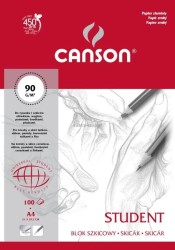 Blok rysunkowy Canson Student A4 biały 90g 100k 210 mm x 297 mm (100554858)
