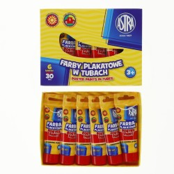Farby plakatowe Astra kolor: czerwony jasny 30 ml 1 kol.