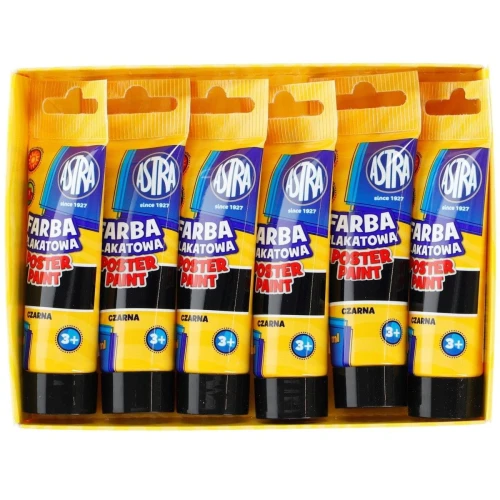 Farby plakatowe Astra kolor: czarny 30 ml 1 kol.