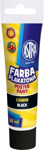 Farby plakatowe Astra kolor: czarny 30 ml 1 kol.