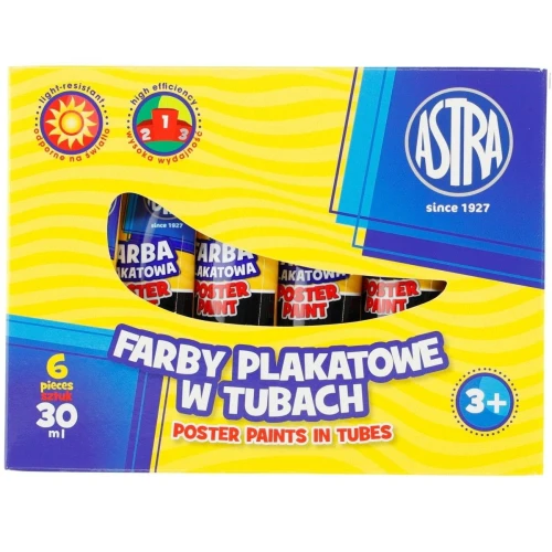 Farby plakatowe Astra kolor: czarny 30 ml 1 kol.