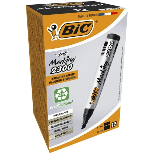 Marker permanentny Bic Marking 2300, czarny 3,7-5,5 mm ścięta końcówka (8209263)
