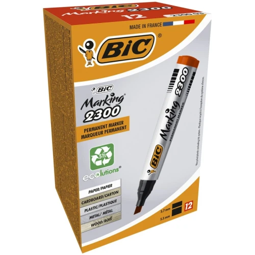 Marker permanentny Bic Marking 2300, czerwony 3,7-5,5 mm ścięta końcówka (8209243)