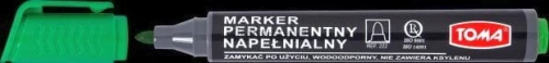 Marker permanentny Toma, zielony 1,0-5,0 mm okrągła końcówka