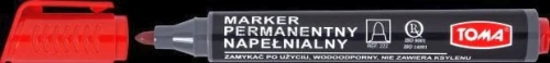 Marker permanentny Toma, czerwony 1,0-5,0 mm okrągła końcówka (TO-222 2 2)