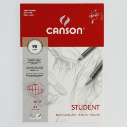Blok rysunkowy Canson A3 biały 90g 50k