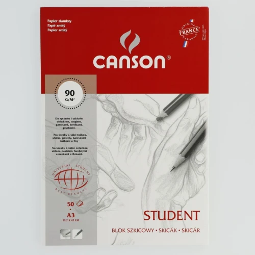 Blok rysunkowy Canson A3 biały 90g 50k