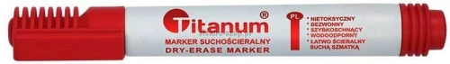 Marker suchościeralny Titanum, czerwony 3,0 mm okrągła końcówka (BY1026-02)