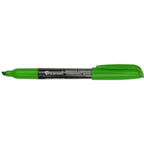 Marker permanentny Titanum, zielony 1,0-4,2 mm ścięta końcówka (PY1002-GY)