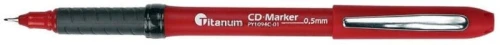 Marker do cd Titanum, czerwony 0,5 mm (PY1094C-01)