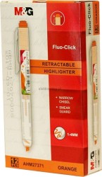 Zakreślacz M&amp;G Fluo-Click automatyczny, pomarańczowy 1,0-4,0 mm (AHM27371)